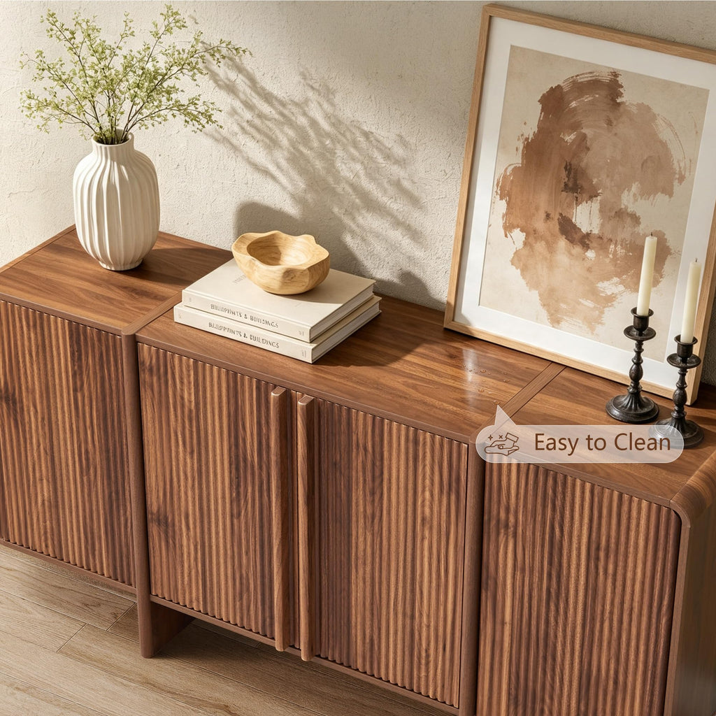 63'' Fluted Sideboard Buffet Cabinet with Storage(4 Door)
