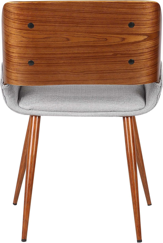 Mid-Century Dining Chair Walnut Finish and Gray Fabric