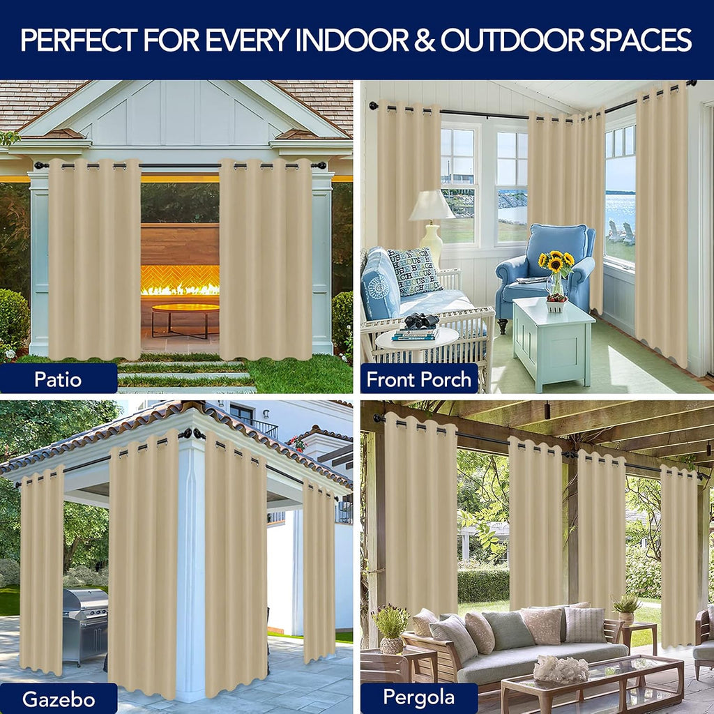 Outdoor Curtains for Patio Waterproof Weatherproof, UV Resis - Image 5