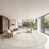 Washable Round Area Rugs 8x8 - Stain Resistant 8ft Round Rugs for Living Room, Non Slip Backing Prin