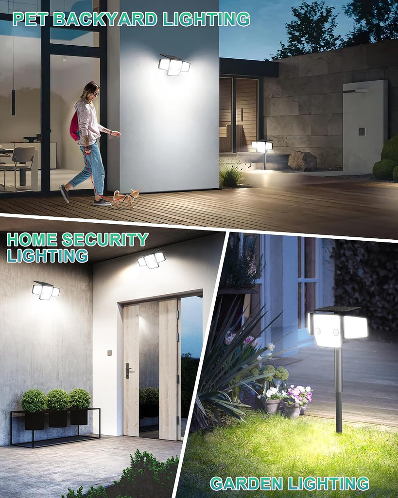 Solar Lights Outdoor, Motion Sensor Outdoor Lights with Stakes | In-Ground or Wall Mount, 360° Wide-Angle