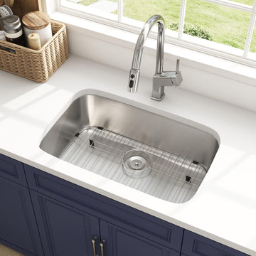 30 Inch Undermount Curved Spacious Single Bowl Kitchen Sink