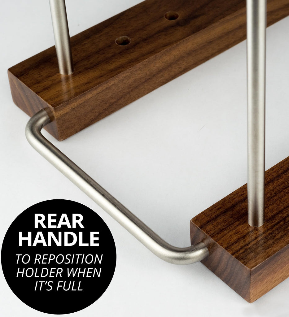 Vinyl Record Storage Holder, 75 LPs, Solid Walnut & Steel