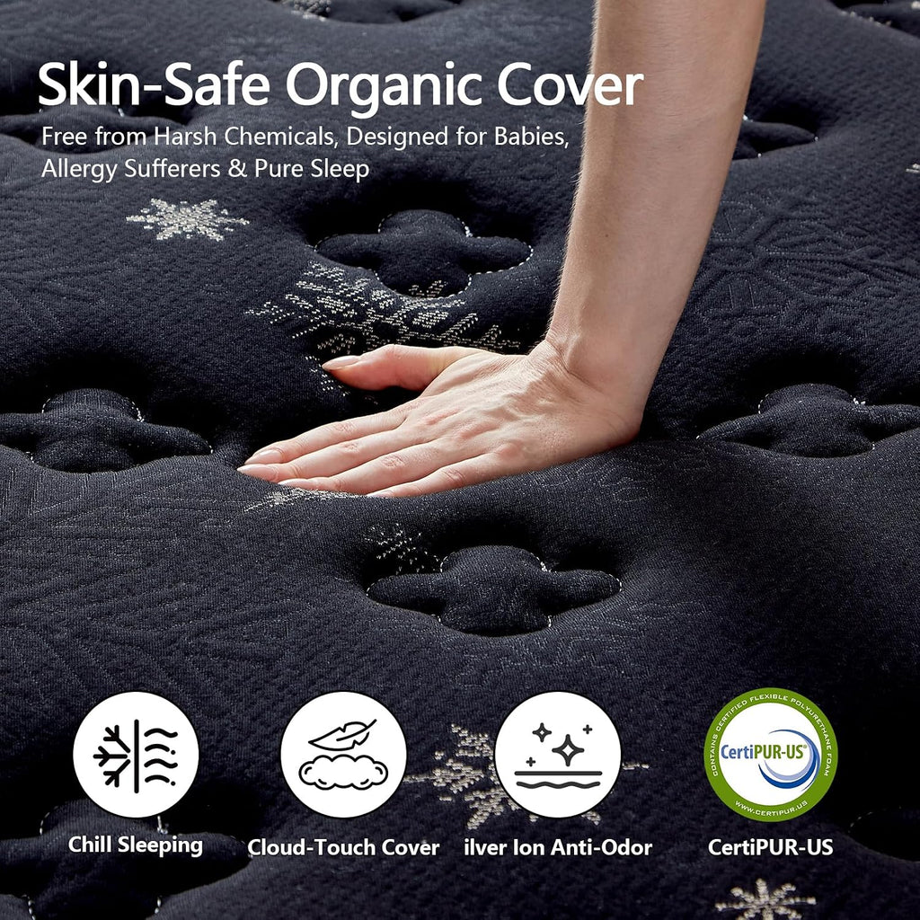 Full Mattress, 12 Inch Full Mattress in a Box, with Pocket Springs & Cooling Memory Foam, Hybrid Firm Mattresses
