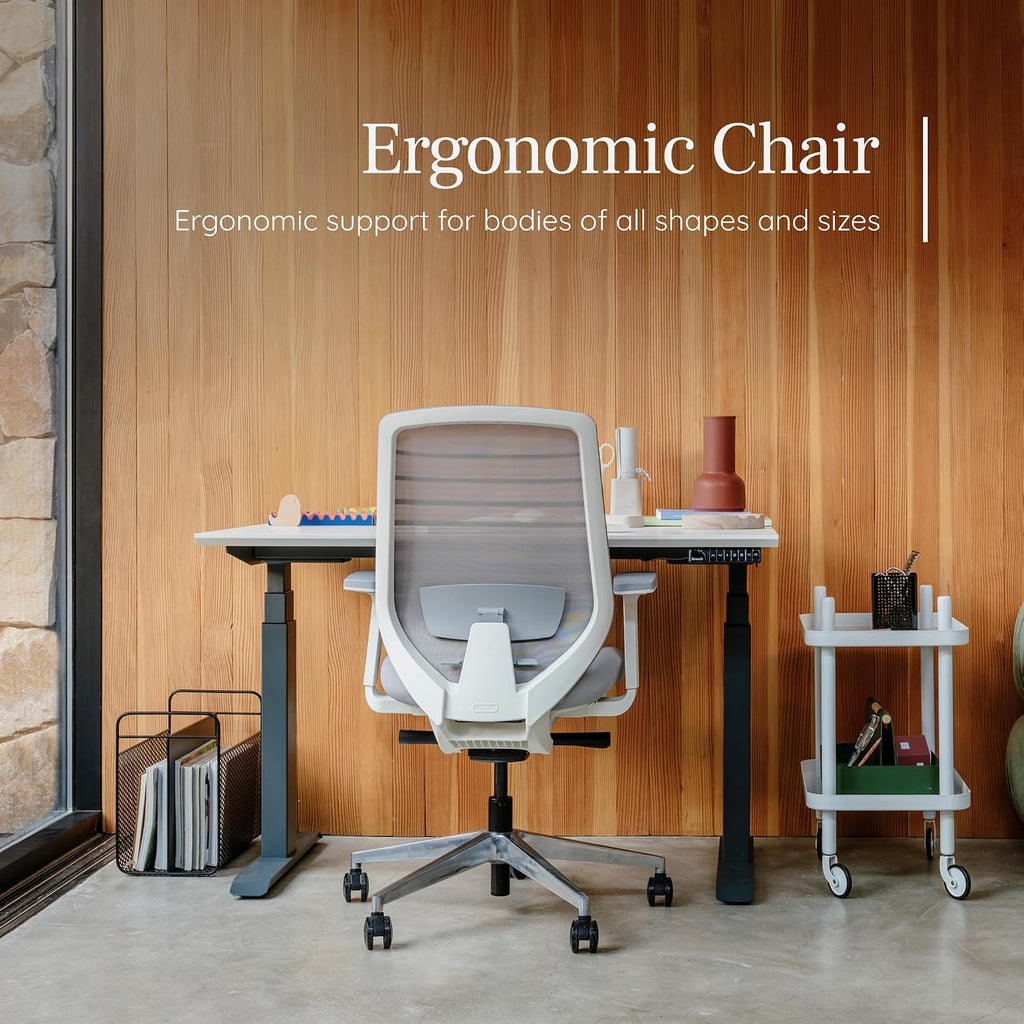 Ergonomic Chair - A Versatile Desk Chair with Adjustable Lumbar Support, Breathable Mesh Backrest, and Smooth Wheels