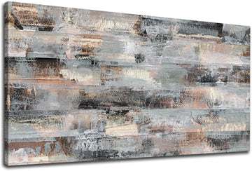 Gray Abstract Canvas Wall Art - Grey Brown Picture for Wall Decor Fabric Of Time Canvas Painting Abstract Prints