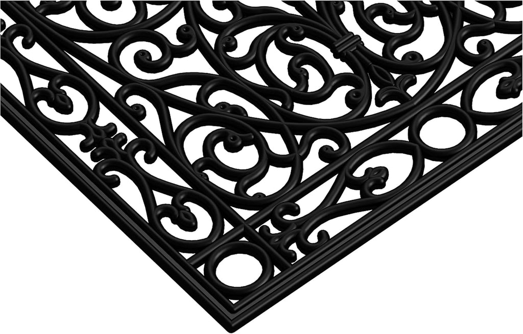 Gatsby Rubber Doormat, 22" x 48", Black