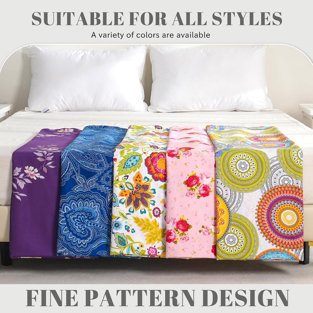 Sheet Set Ultra Soft Breathable Silky Flower Bed Sheets Deep Pocket 100% Microfiber Bedding Sheets 4 Piece