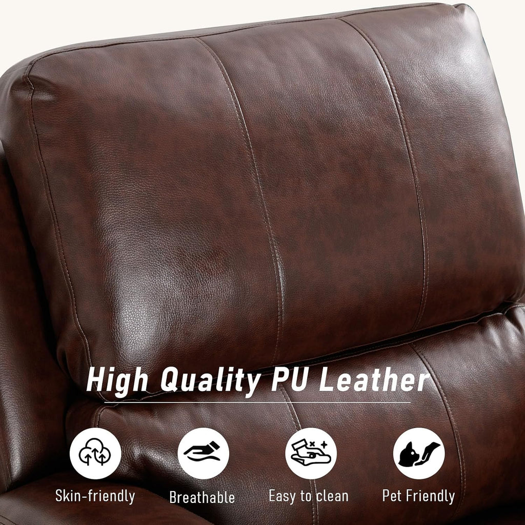 Electric Recliner Chair, Soft PU Leather Power Recliners with Padded Backrest, Single Overstuffed Heavy Duty