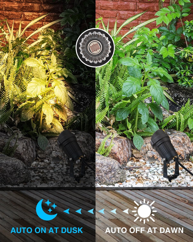 Dusk to Dawn Outdoor Lighting 120V LED Spot Lights Outdoor Landscape Spotlights with Photocell Sensor Waterproof