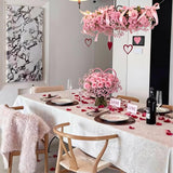 Jacquard Rectangle Tablecloth, Floral Design Thick Kitchen Dining Table Cloth, Waterproof Wrinkle Fr