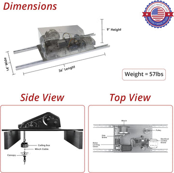 200 lb Motorized Chandelier Lift System with Remote Control, Commercial Grade – Light-Duty