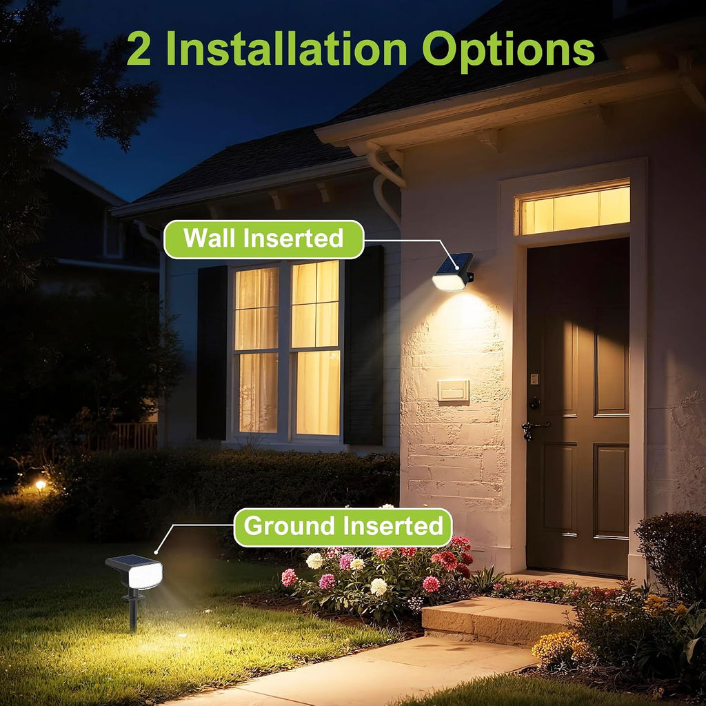 Solar Spotlights Waterproof IP65,Auto On/Off,3000K 2 Lighting Modes Solar spot Lights for