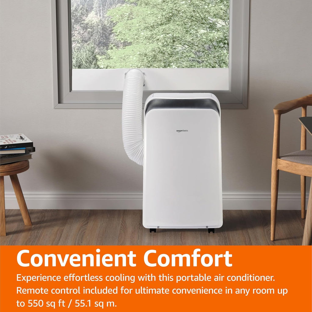 4-In-1 Portable Air Conditioner with Remote, Timer, Sleep Mode, Auto Swing, Cool/Heat/Dry/Fan-Only Functions