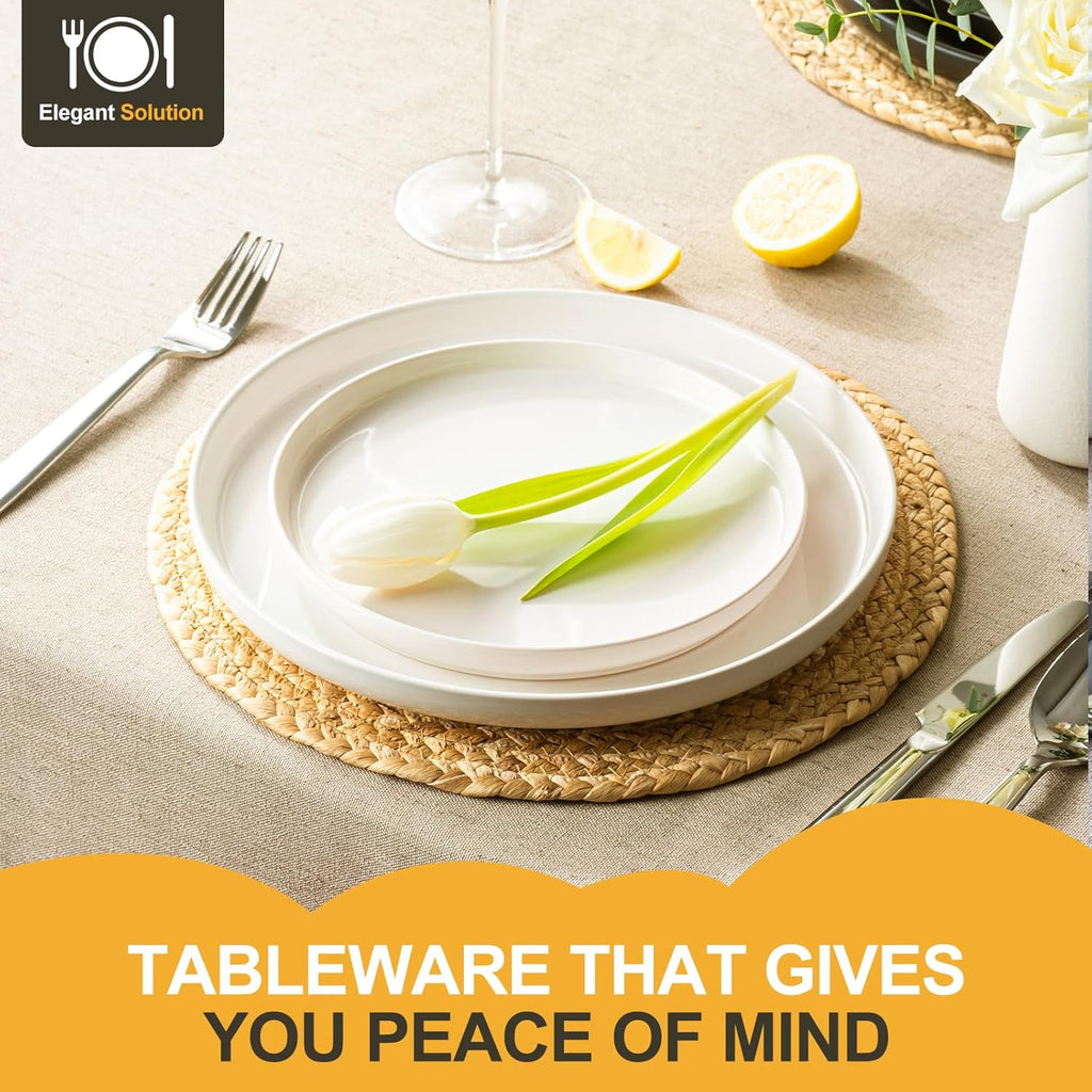 Plates and Bowls Sets, 12 Pieces Ceramic Dinnerware Set for 4, Stoneware Dishware Dishes Set