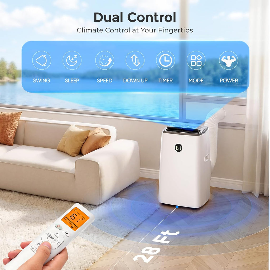 14000 BTU Portable Air Conditioner for Large Room up to 700 Sq. Ft, 3-in-1 Self