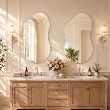 Bathroom Mirror for Over Sink-Frameless Home Decor Wall 24"x 36" Single