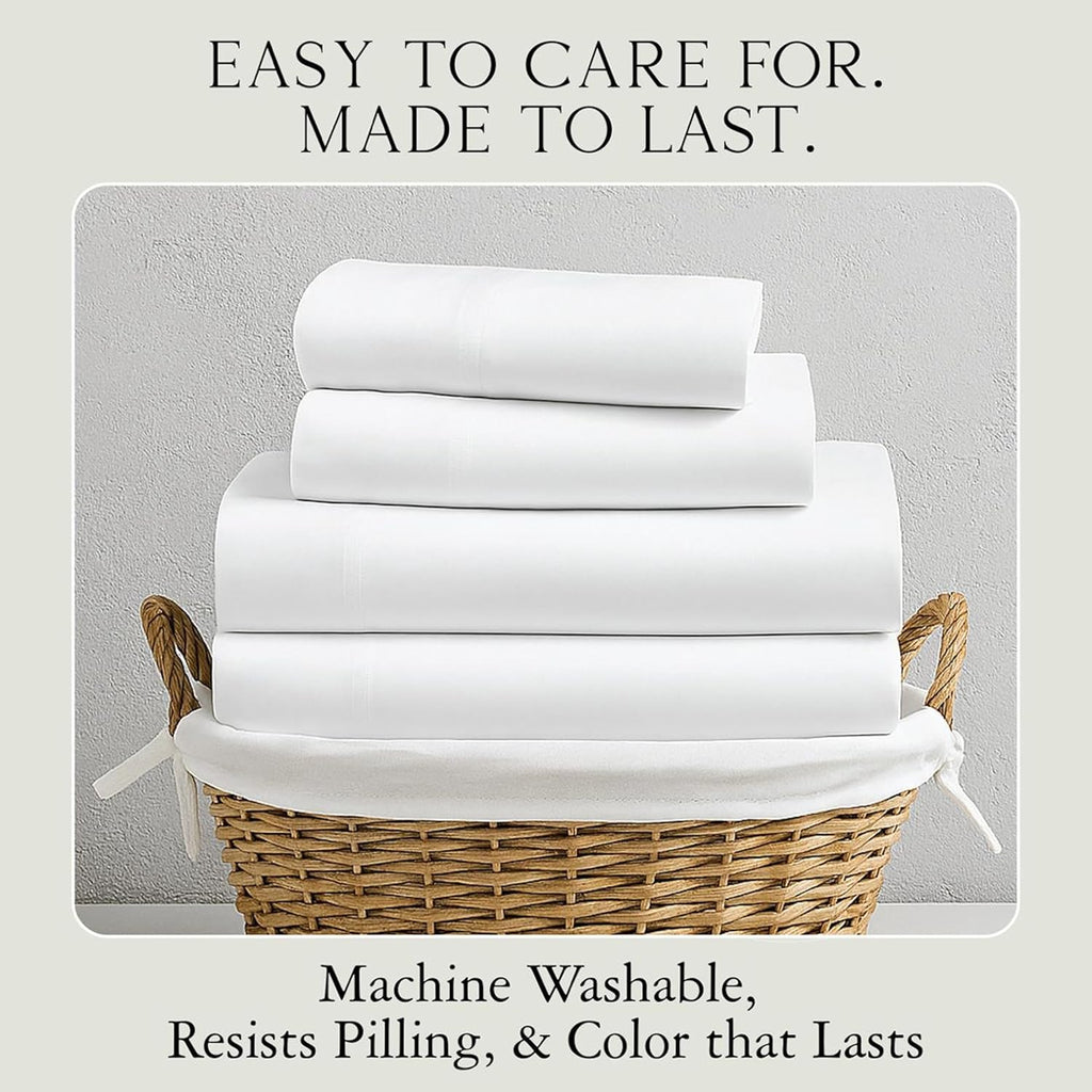 Luxury Bamboo Viscose Sheet Set | 100% FSC Certified | Cooling | Luxuriously Soft | 18" Deep Pockets