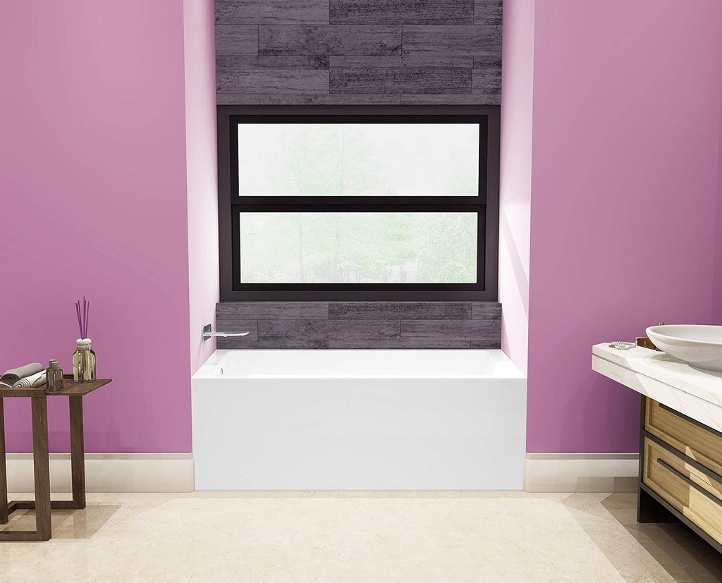 Aqua Eden VTAP543022L 54-Inch Acrylic Alcove Tub with Left Hand Drain, White