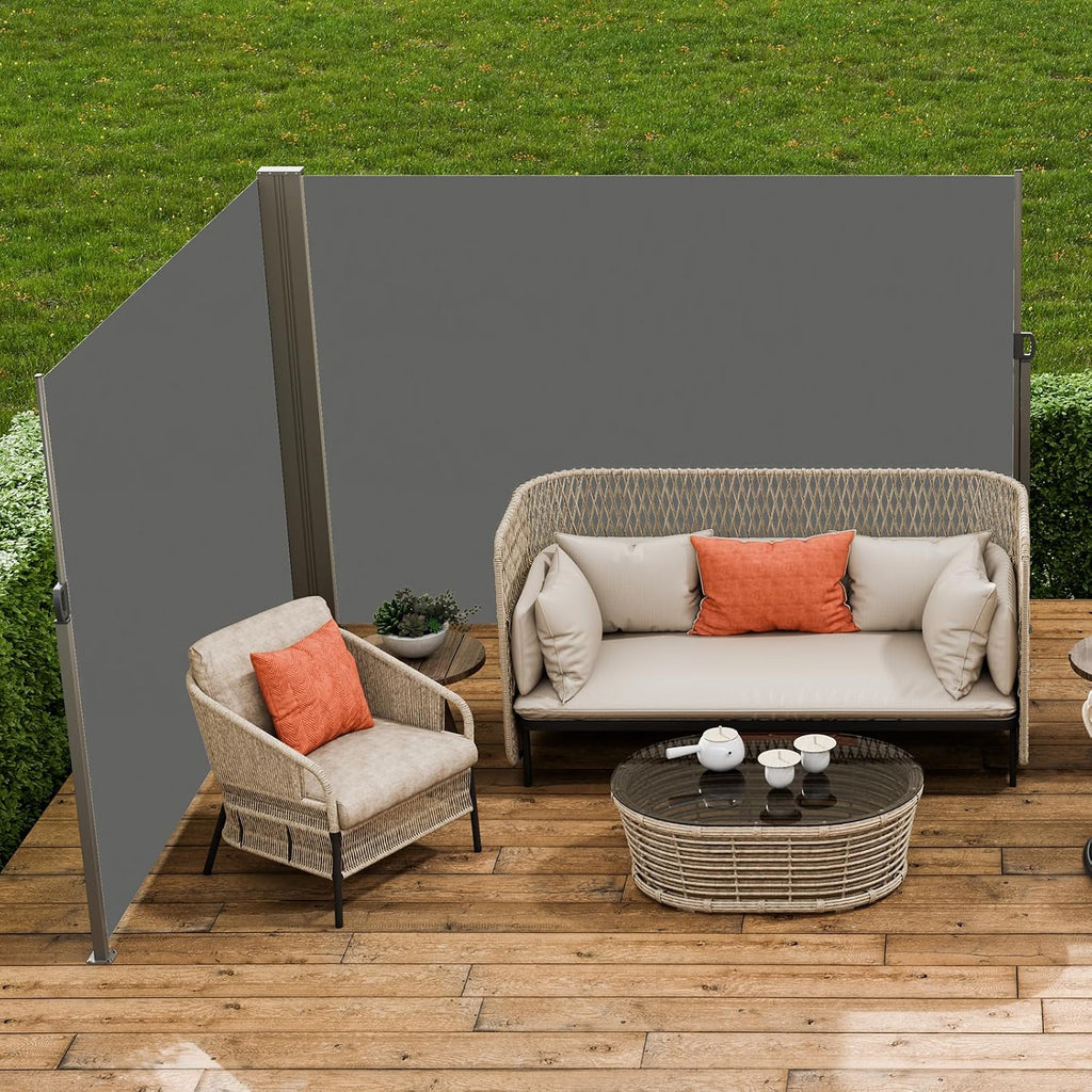 Retractable Side Awning, 79 x 236 in Outdoor Folding Privacy Screen, Waterproof & UV-Resistant Patio Privacy Screen
