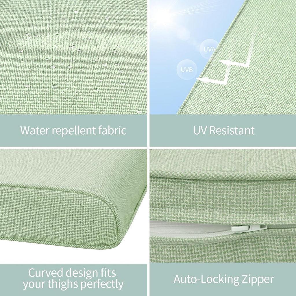 Outdoor Deep Seat Cushion Set 22x24 Inch, Water-Repellent & Fade-Resistant Patio Chair Cushions with Removable Cover