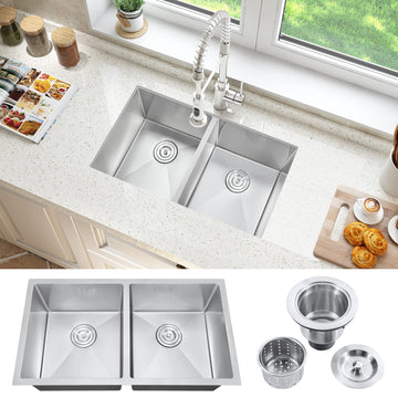 32 Inch Double Bowls Undermount Kitchen Sink