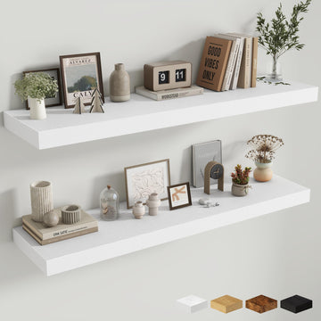 48 Inch Floating Shelves for Wall - 12 Inch Deep Fireplace Mantel Shelf - Wood Floating Shelf for Wall - Large