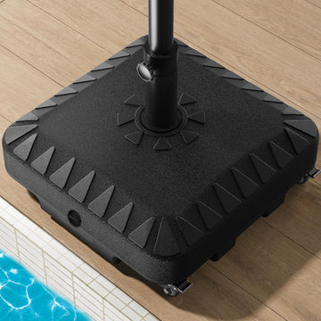 Premium Patio Umbrella Base with Wheels, 120lbs Weighted Umbrella Stand Outdoor Base, Heavy Duty Umbrella Base
