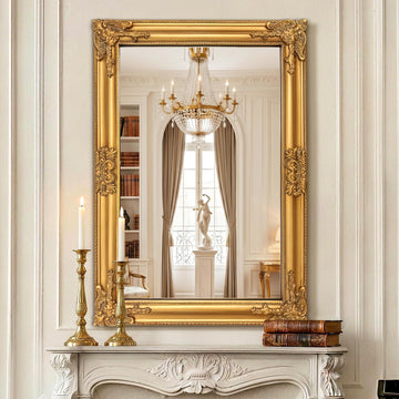 Vintage Gold Wall Mirror 28 x 40 Inch, Antique Gold Baroque Mirror