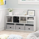 LUDER Book Shelf, 7-Cube Bookshelf, Bookcase with Open Shelves, 9.4 x 19.5 x 41.7, Easy Assembly, White