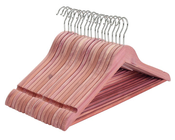 American Red Cedar Wooden Clothes Hangers for Closet 18 Pack