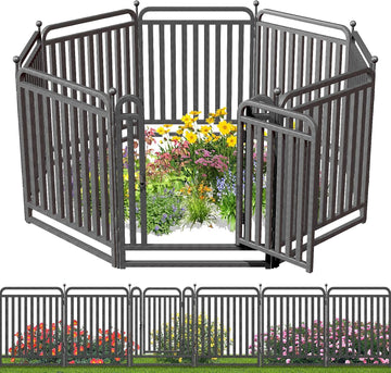 Heavy Duty Garden Fence Animal Barrier, 32" H x 27" L Rust Resistant Dog Fence Outdoor for Yard,Portable Animal