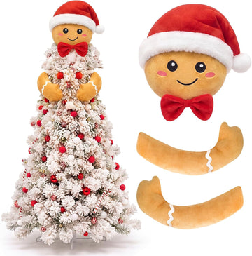 Kit Gingerbread Christmas Tree Topper Xmas Tree Decoration Set - Set of 3