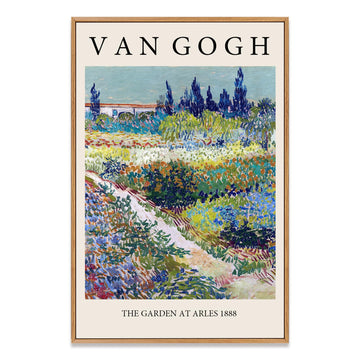 Vincent Van Gogh Framed Canvas Wall Art, Vintage Oil Painting The Garden at Arles Print Artwork, Classical Nature