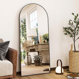 56"x21"Full Length Mirror Arch Floor Mirrors with Aluminum Alloy Frame Free-Standing Wall Mounted or Leaning Large