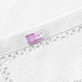 Hem Stitch Embroidered Vintage Design Tablecloth White 68" by 108" Oblong/Rectangle