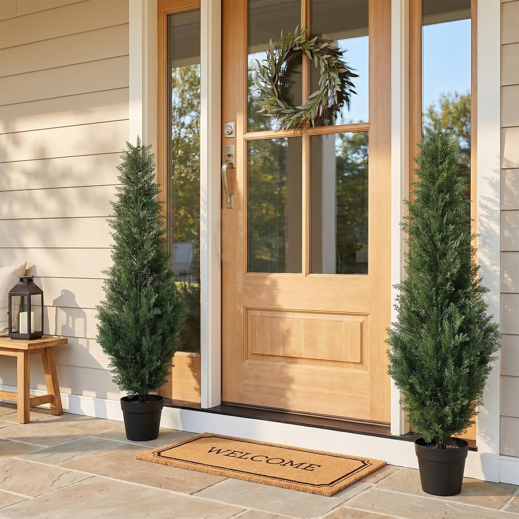 4FT Artificial Cedar Trees Set of 2 -UV Resistant