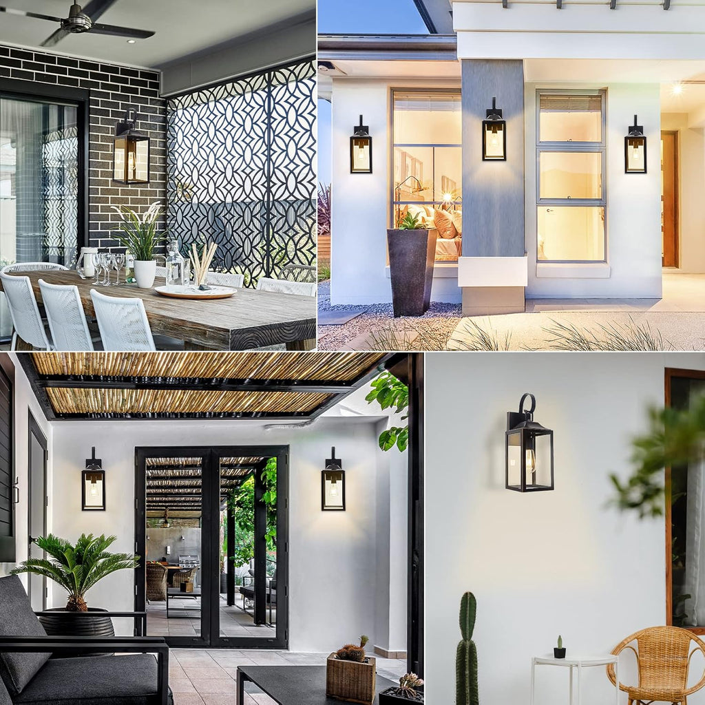 19" Large Outdoor Wall Light, Black Outside Light for House Outdoor Sconce Wall Lighting Fixture