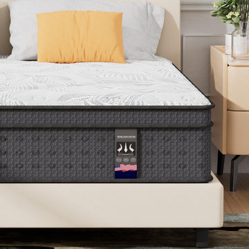King Mattress, 14 Inch Hybrid King Mattress in a Box with Gel Memory Foam, Individually Wrapped Pocket Spring, Motion