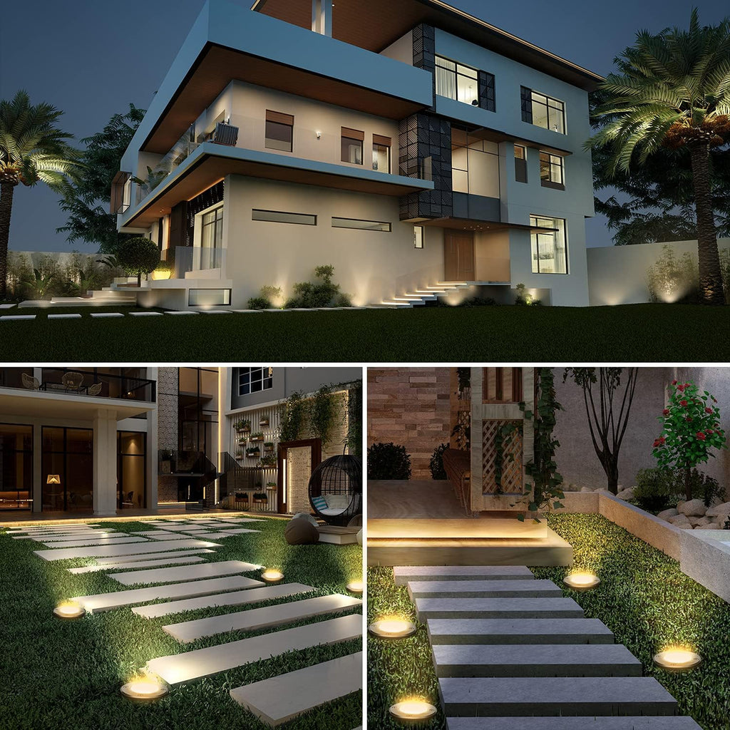 Outdoor Landscape Lights, Low Voltage In Ground Well Lights, 6 Pack | 3000K Warm White, 6W LED, 12V/24V, IP67