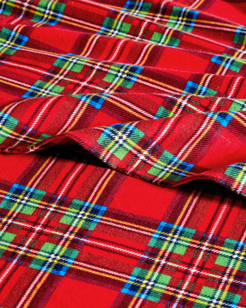 Flannel Christmas Sheets - 100% Cotton Flannel Sheet Set - Red Tartan