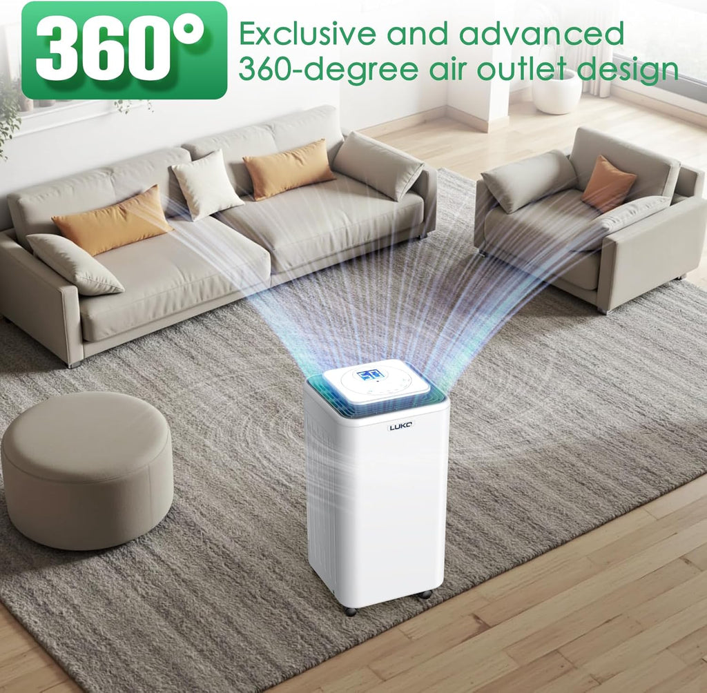 2000 Sq. Ft Dehumidifiers for Large Room and Basements, 30 Pints Dehumidifier with Drain Hose, Auto or Manual Drainage