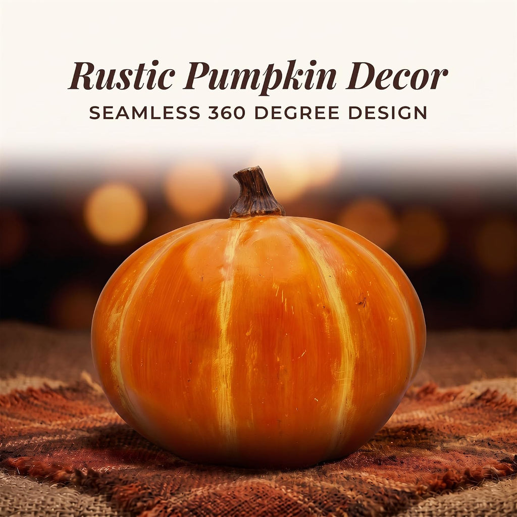 Fall Decor Squirrel Figurine in Pumpkin, Autumn Harvest Resin