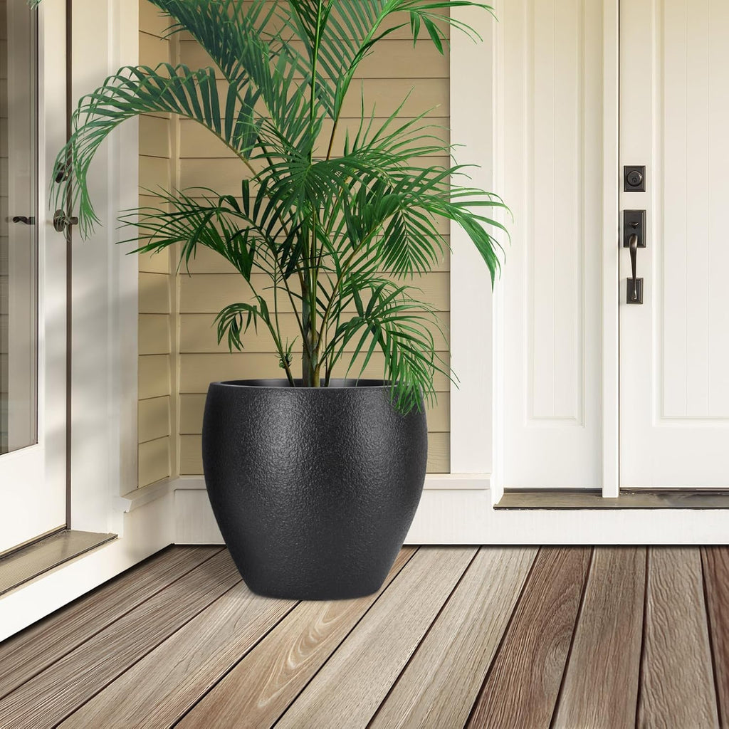 Plant Pots 17.5/14.8/12.2 inch Set of 3, Flower Pots with Drainage Holes, Large Planters for Indoor Outdoor Garden