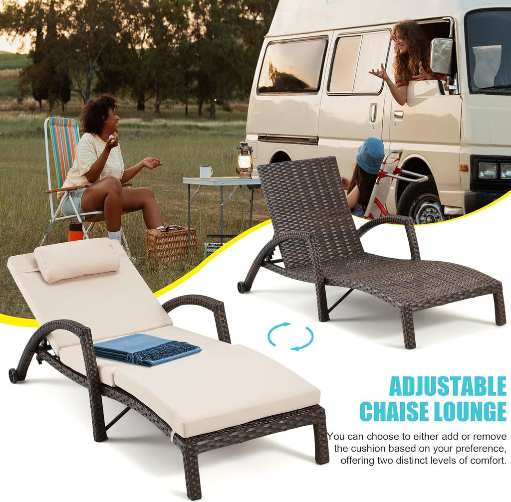 Chaise Lounge Chairs Set of 2 for Outside