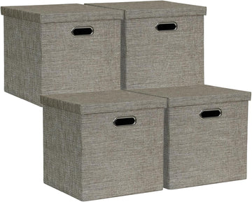 Storage Bins with Lids,13×13×13 Foldable Storage Cube Baskets Boxes Fabric Drawers for Closet Shelf Cabinet