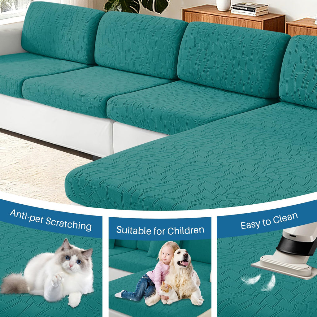 Waterproof Sectional Couch Cover 4 Pieces Stretch Couch Cushion Covers for Sectional Sofa L Shape Seat Slipcovers