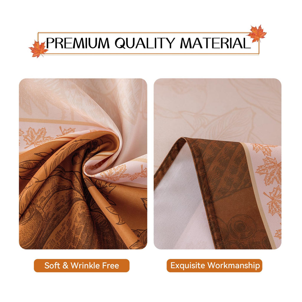 Fall Thanksgiving Rectangle Tablecloth 60 x 102 Inch, Orange