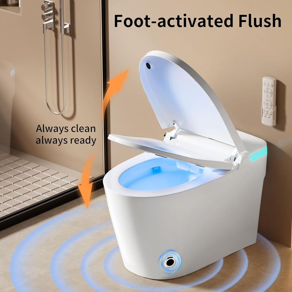 Smart Toilet with Built-in Bidet, Bidet Toilet with Heated Seat, Multiple Cleaning Modes