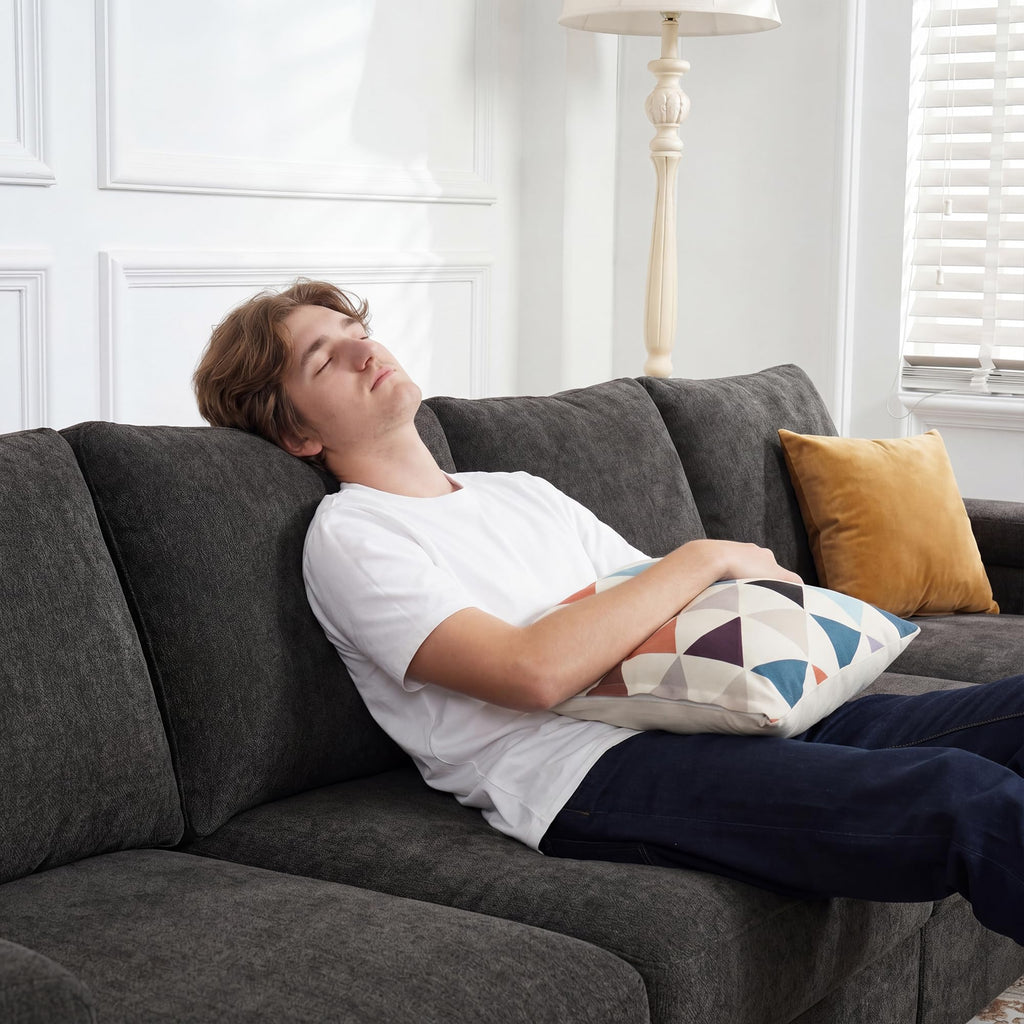 Moudular Sectional Couches, Chenille Fabric U Shaped Cloud Sofa